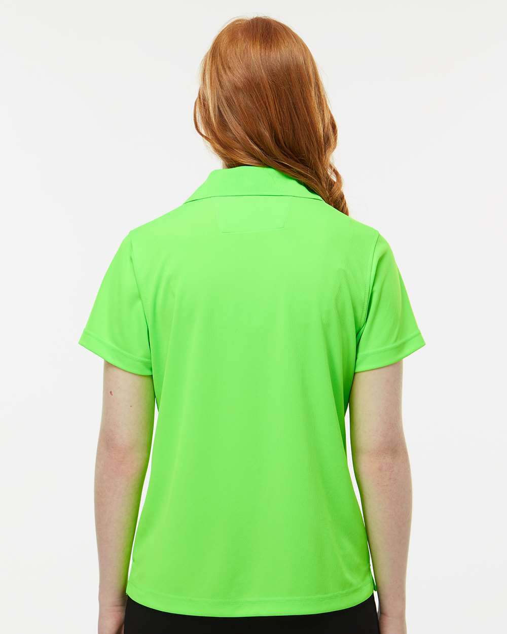 Women's Saratoga Performance Mini Mesh Polo - OnModelBack - B11271102 - Neon Lime