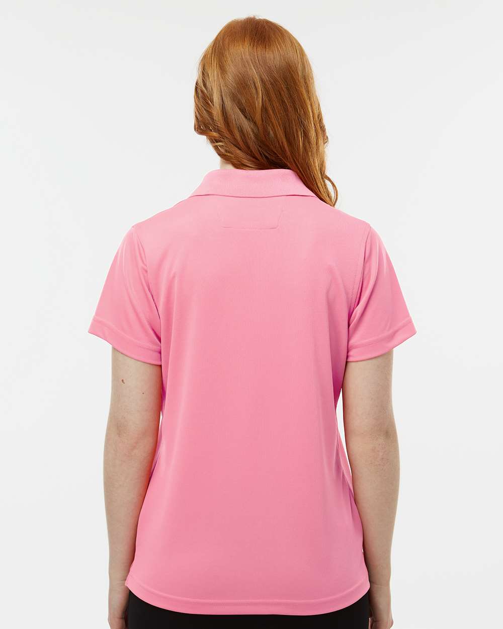 Women's Saratoga Performance Mini Mesh Polo - OnModelBack - B11271302 - Charity Pink