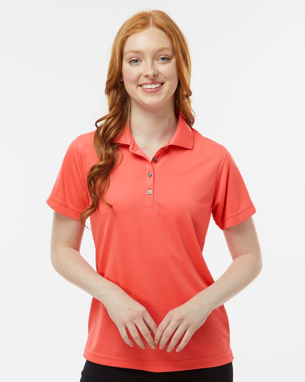 Women's Saratoga Performance Mini Mesh Polo - OnModelFront - B11271082 - Melon