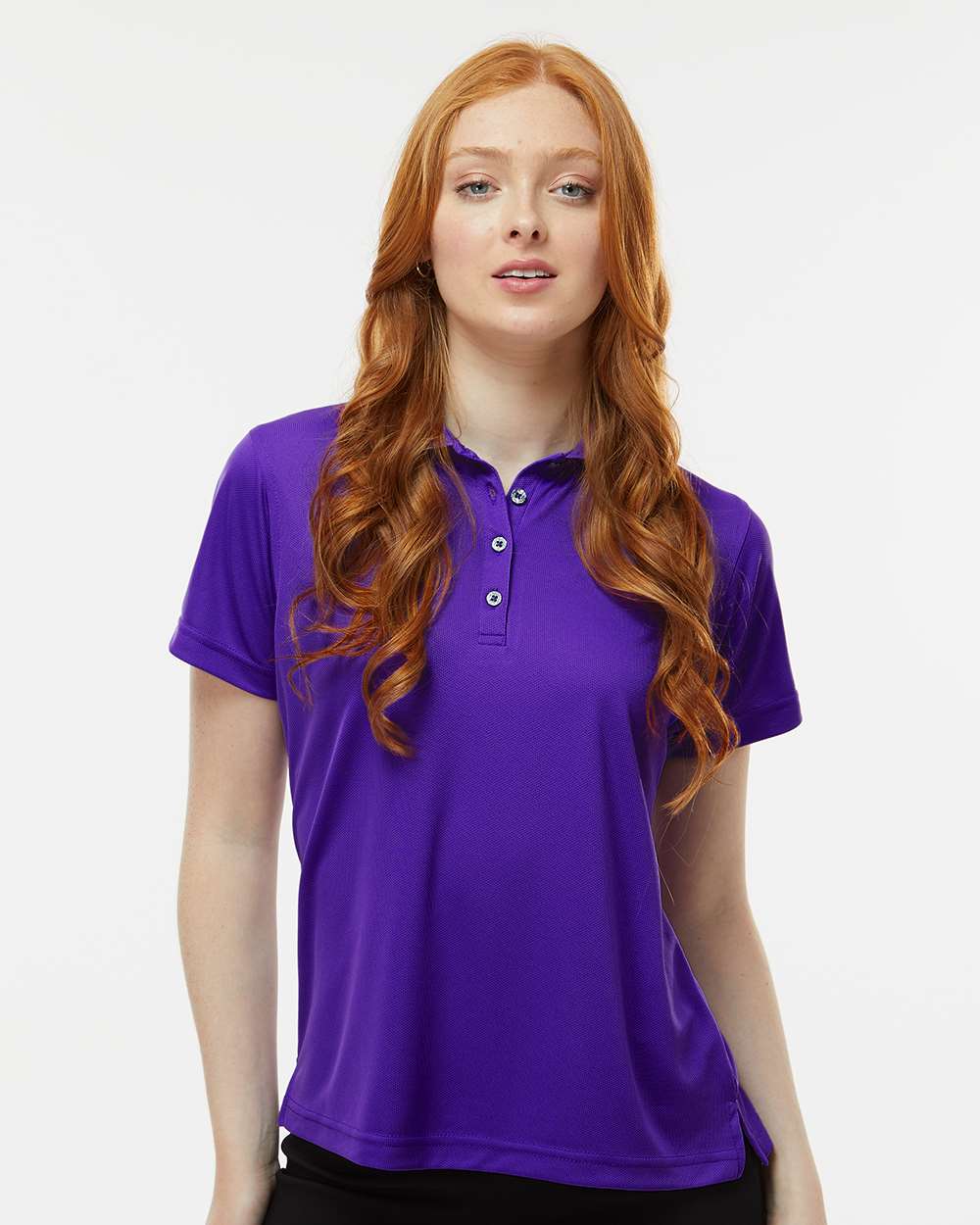 Women's Saratoga Performance Mini Mesh Polo - OnModelFront - B11271112 - Purple