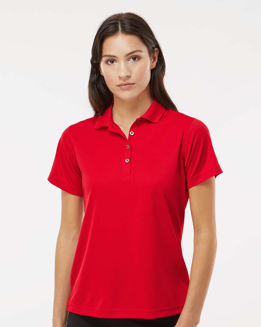 Women's Saratoga Performance Mini Mesh Polo - OnModelFront - B11271132 - Red