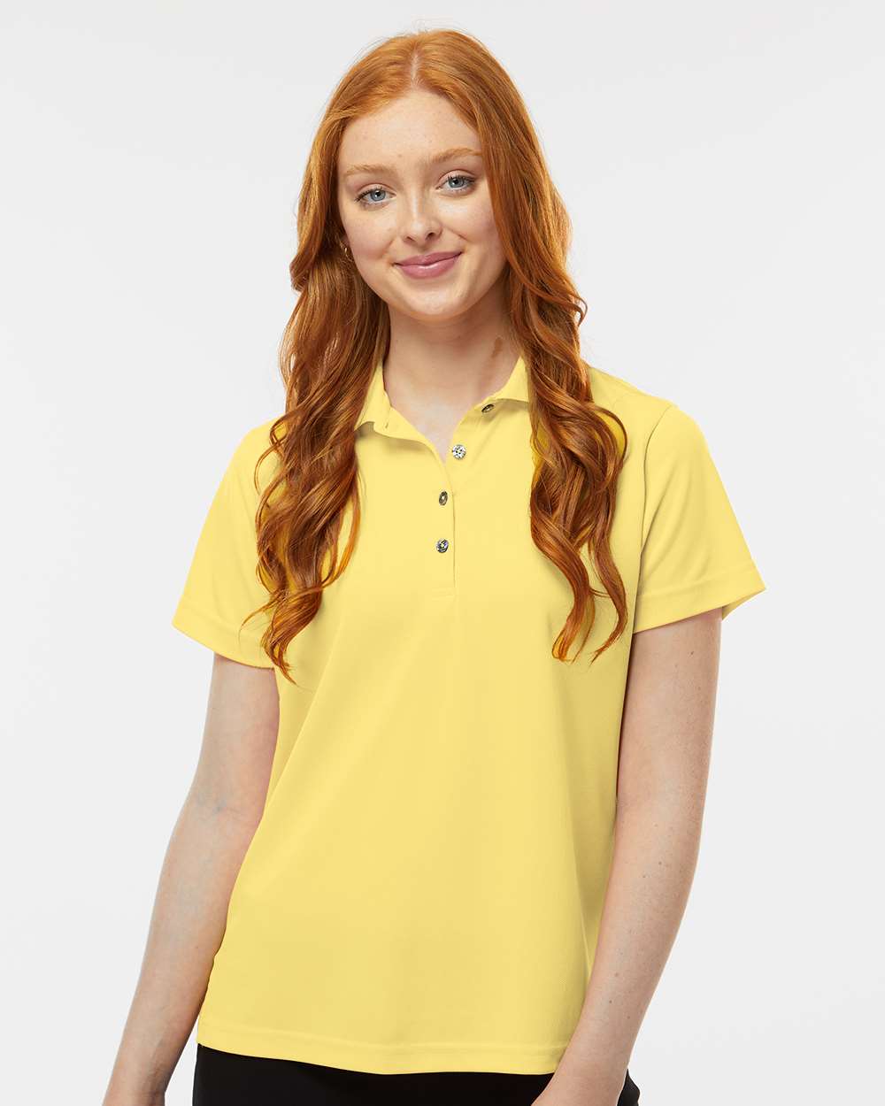 Women's Saratoga Performance Mini Mesh Polo - OnModelFront - B11271412 - Butter