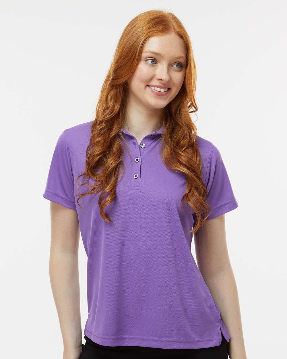 Women's Saratoga Performance Mini Mesh Polo - OnModelFront - B11271672 - Grape