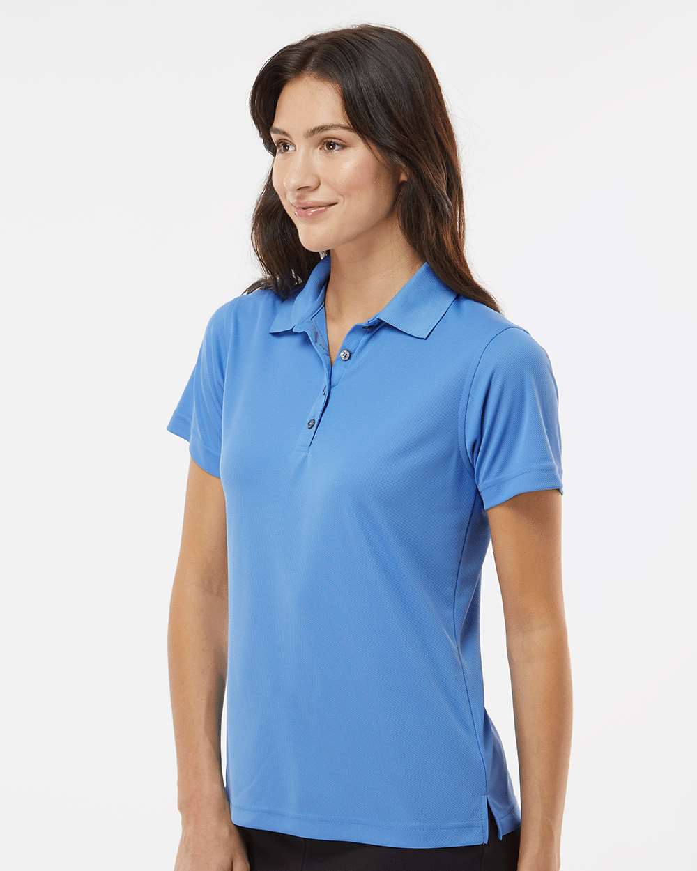 Women's Saratoga Performance Mini Mesh Polo - OnModelSide - B11271252 - Bimini Blue