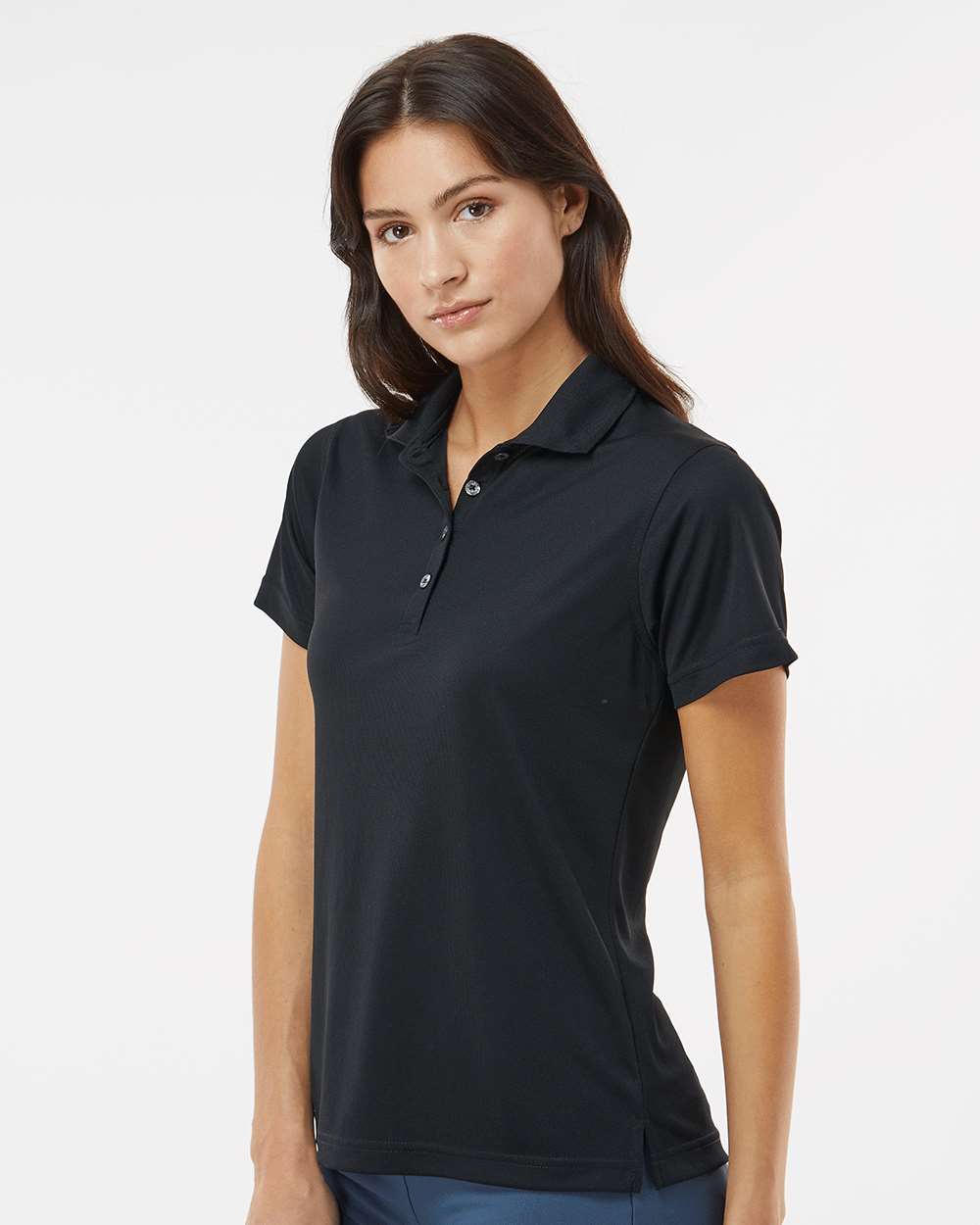 Women's Saratoga Performance Mini Mesh Polo - OnModelSide - B11271502 - Black