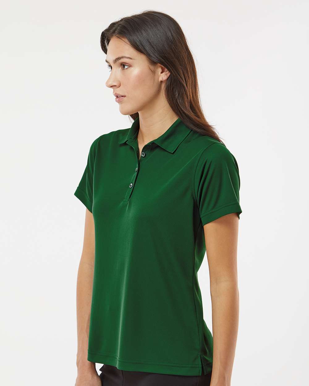 Women's Saratoga Performance Mini Mesh Polo - OnModelSide - B11271542 - Hunter Green