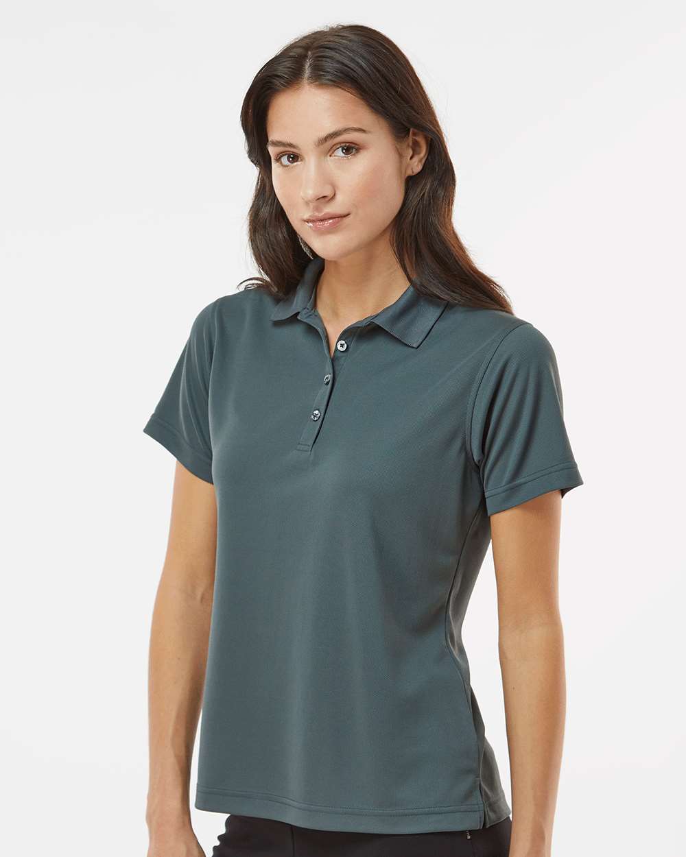 Women's Saratoga Performance Mini Mesh Polo - OnModelSide - B11271582 - Carbon