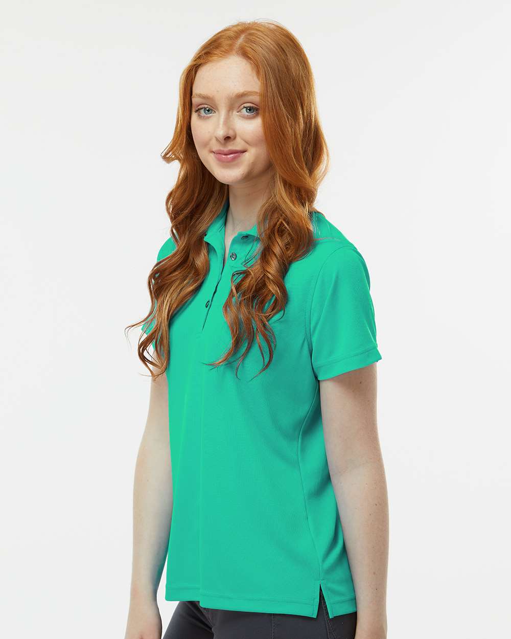 Women's Saratoga Performance Mini Mesh Polo - OnModelSide - B11271592 - Seagreen