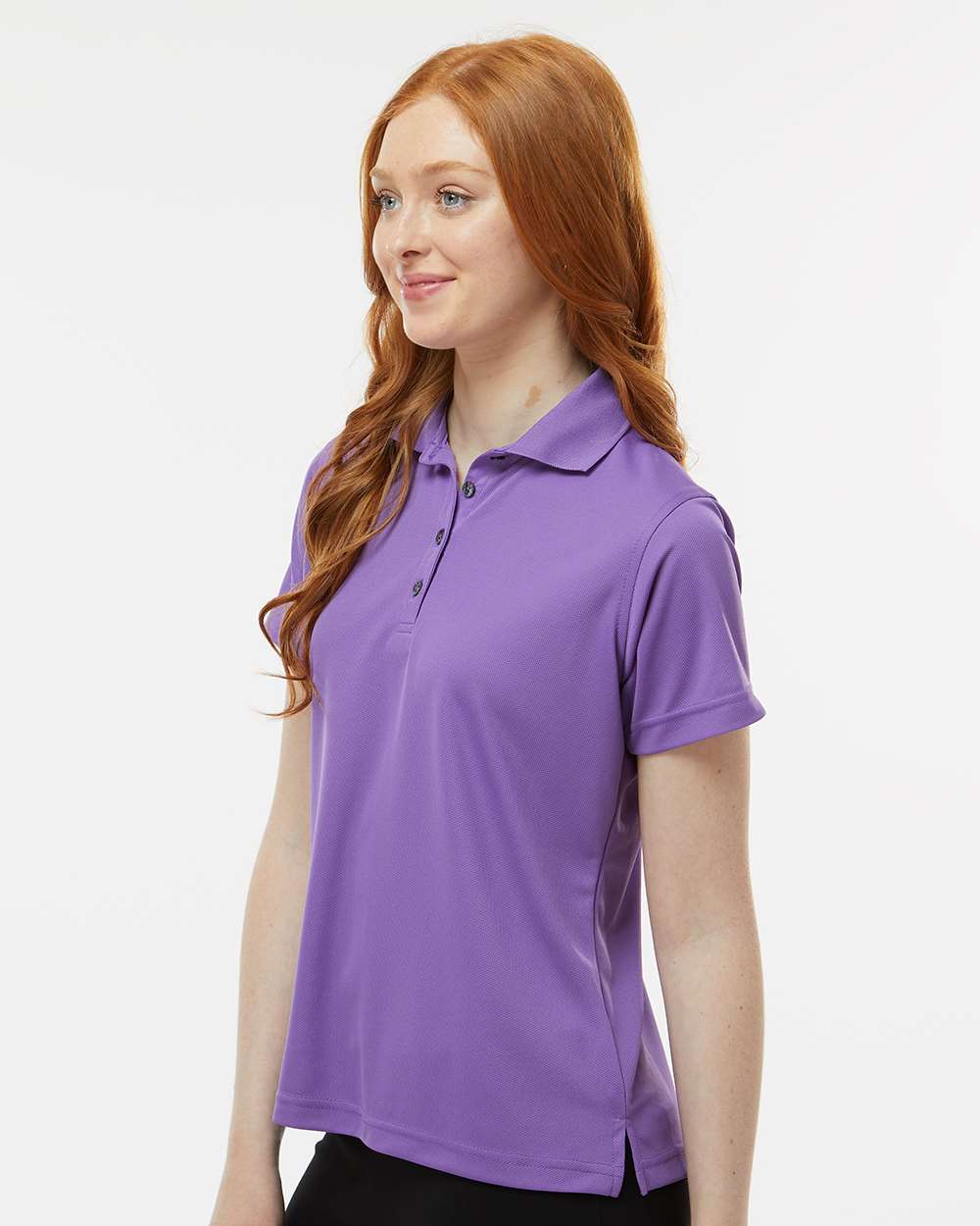 Women's Saratoga Performance Mini Mesh Polo - OnModelSide - B11271672 - Grape