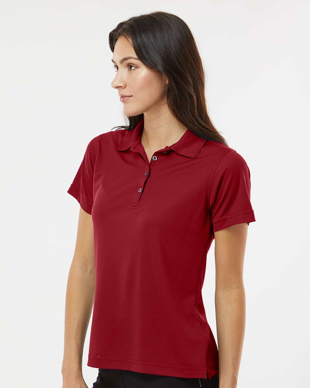 Women's Saratoga Performance Mini Mesh Polo - OnModelSide - B11271702 - Cardinal