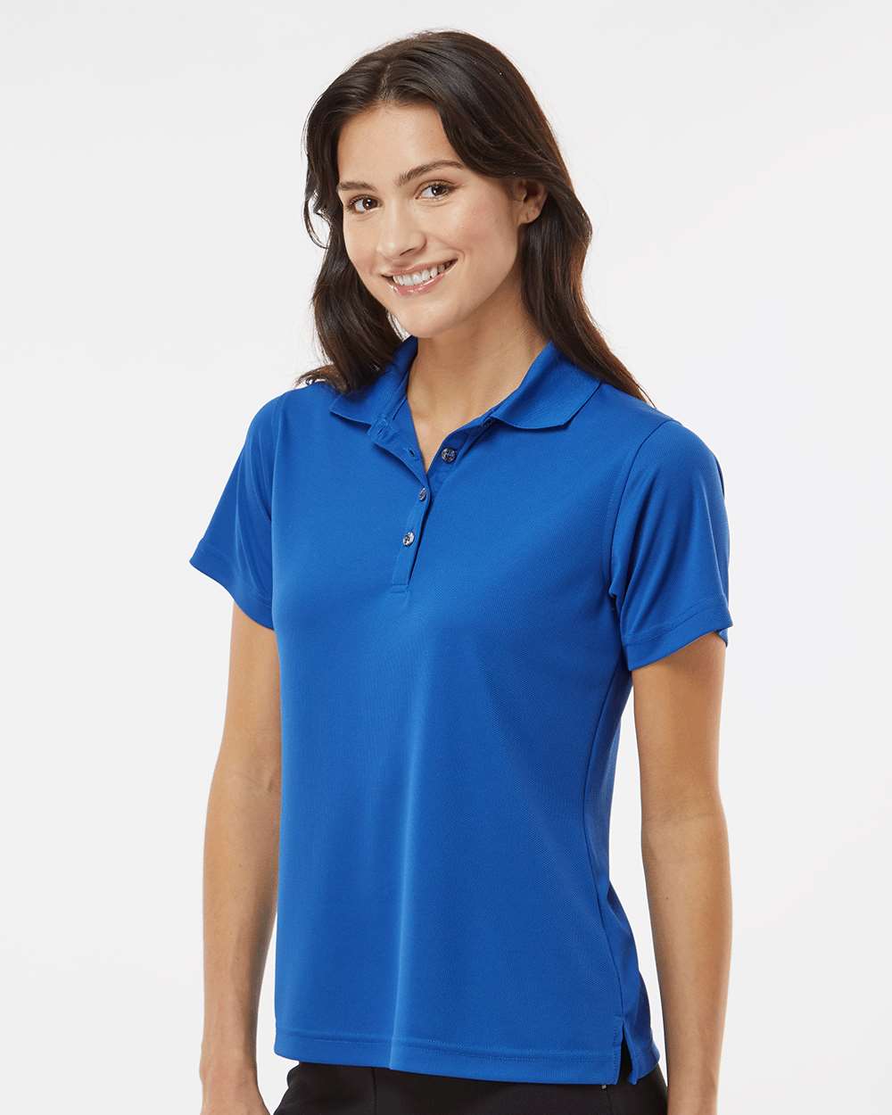 Women's Saratoga Performance Mini Mesh Polo - OnModelSide - B11271752 - Royal