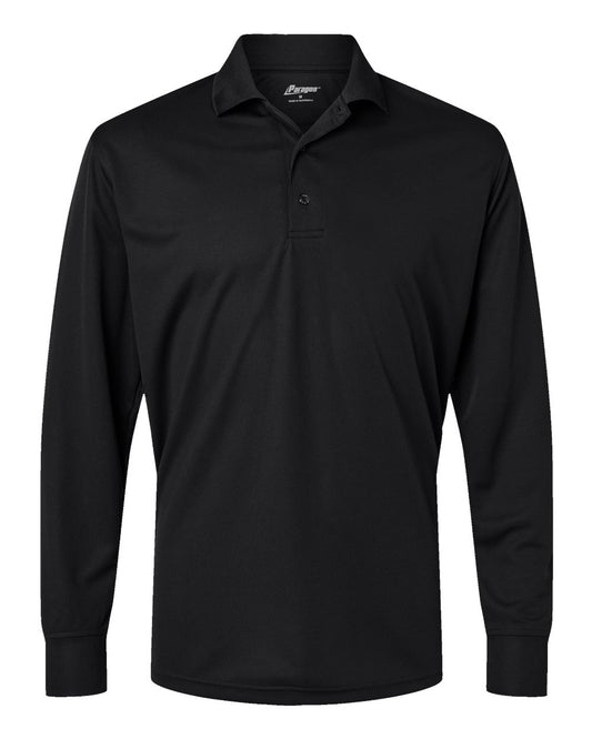 Men's Prescott Long Sleeve Polo - Front - B11371503 - Black