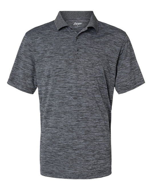 Men's Dakota Striated Heather Polo - Front - B11571503 - Black Heather