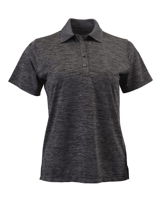 Women's Dakota Striated Heather Polo - Front - B11671502 - Black Heather
