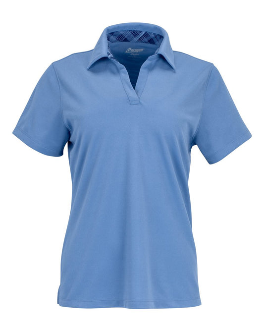 Women's Memphis Sueded Polo - Front - B11871252 - Light Blue