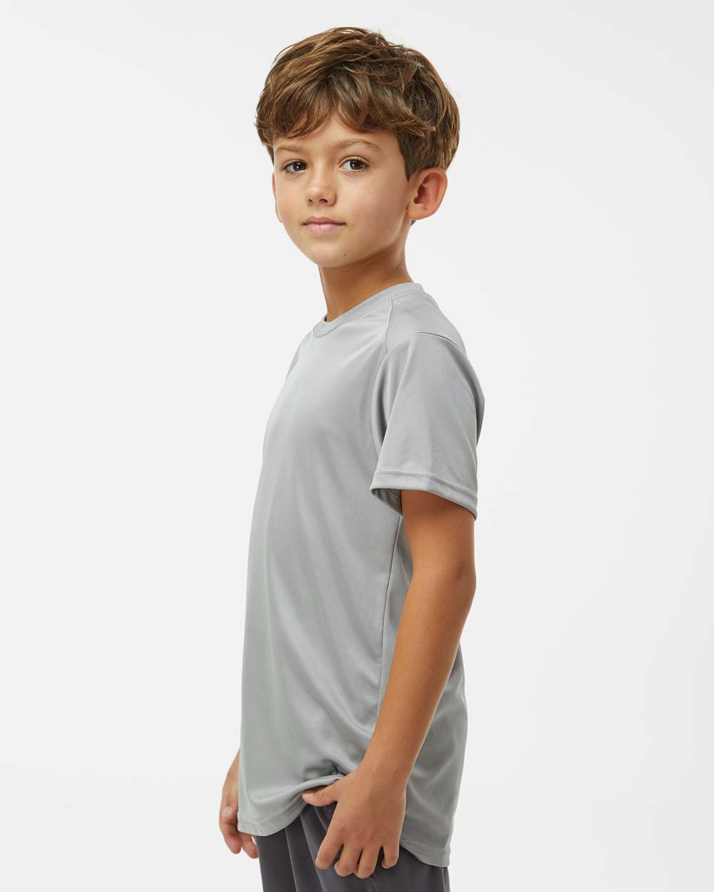 Youth Islander Performance T-Shirt - OnModelSide - B12371103 - Medium Grey