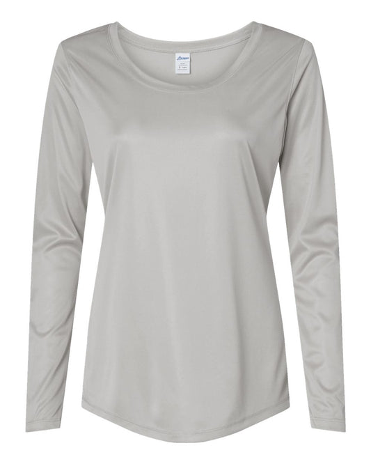 Women's Long Islander Performance Long Sleeve T-Shirt - Front - B12471352 - Aluminum