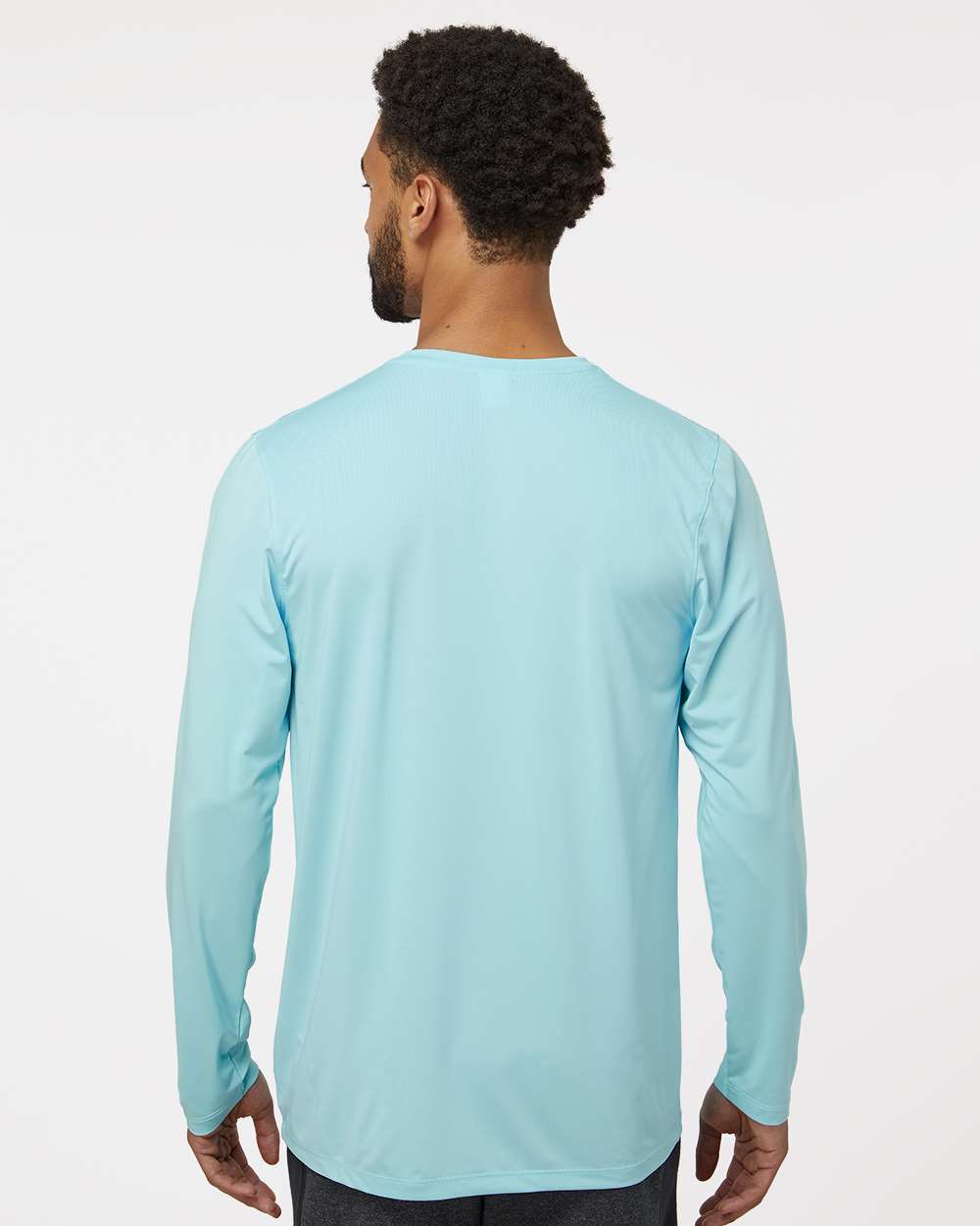 Unisex Aruba Extreme Performance Long Sleeve T-Shirt - OnModelBack - B12871172 - Aqua Blue