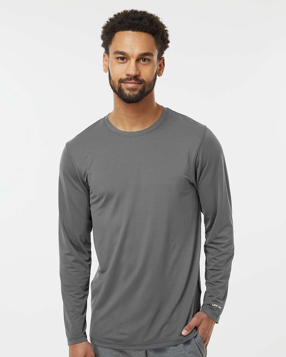 Unisex Aruba Extreme Performance Long Sleeve T-Shirt - OnModelFront - B12871092 - Medium Grey