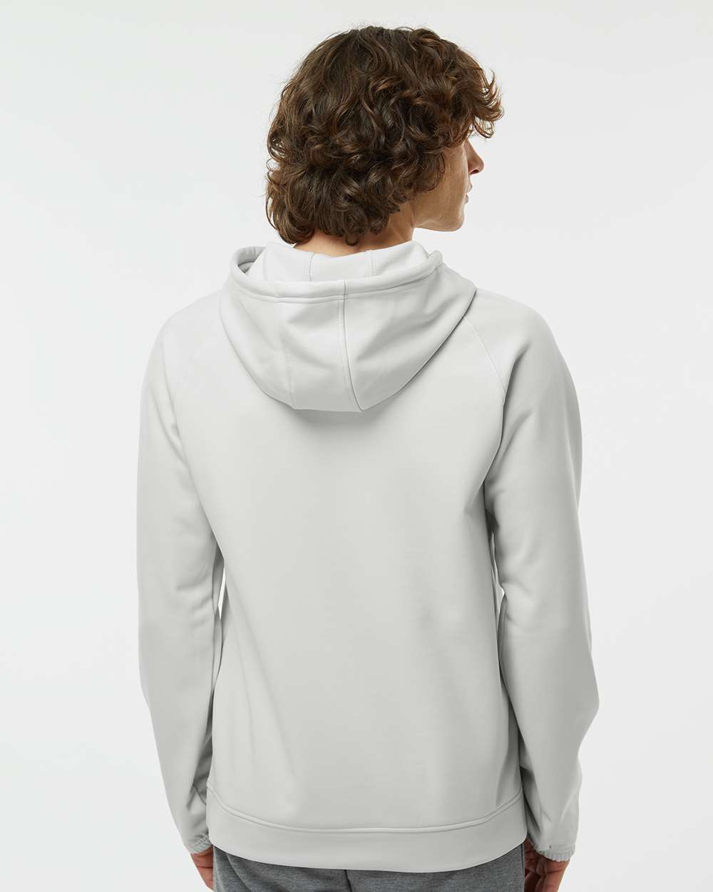 Unisex Vail Performance Fleece Hooded Sweatshirt - OnModelBack - B14971352 - Aluminum