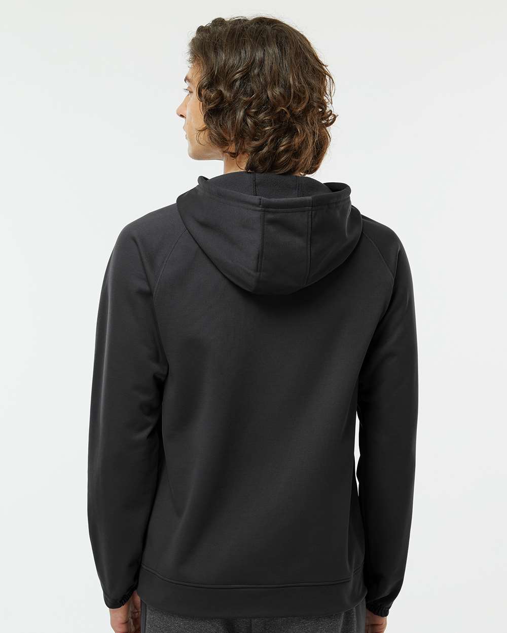 Unisex Vail Performance Fleece Hooded Sweatshirt - OnModelBack - B14971502 - Black