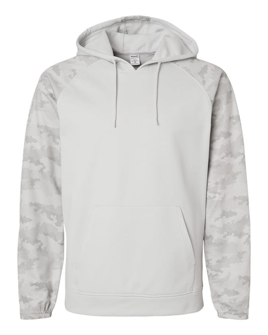Unisex Tahoe Camo Fleece Hooded Sweatshirt - Front - B15071352 - Aluminum/ Grey