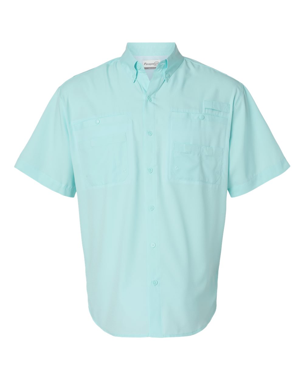 Men's Hatteras Performance Short Sleeve Fishing Shirt - Front - B15771173 - Aqua Blue