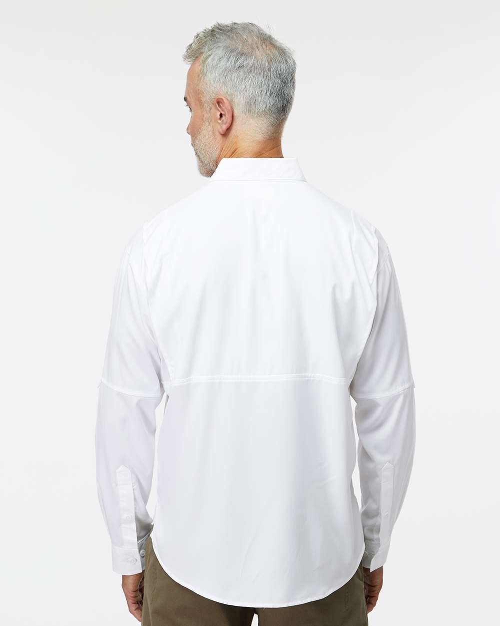 Men's Kitty Hawk Performance Fishing Shirt - OnModelBack - B15871003 - White