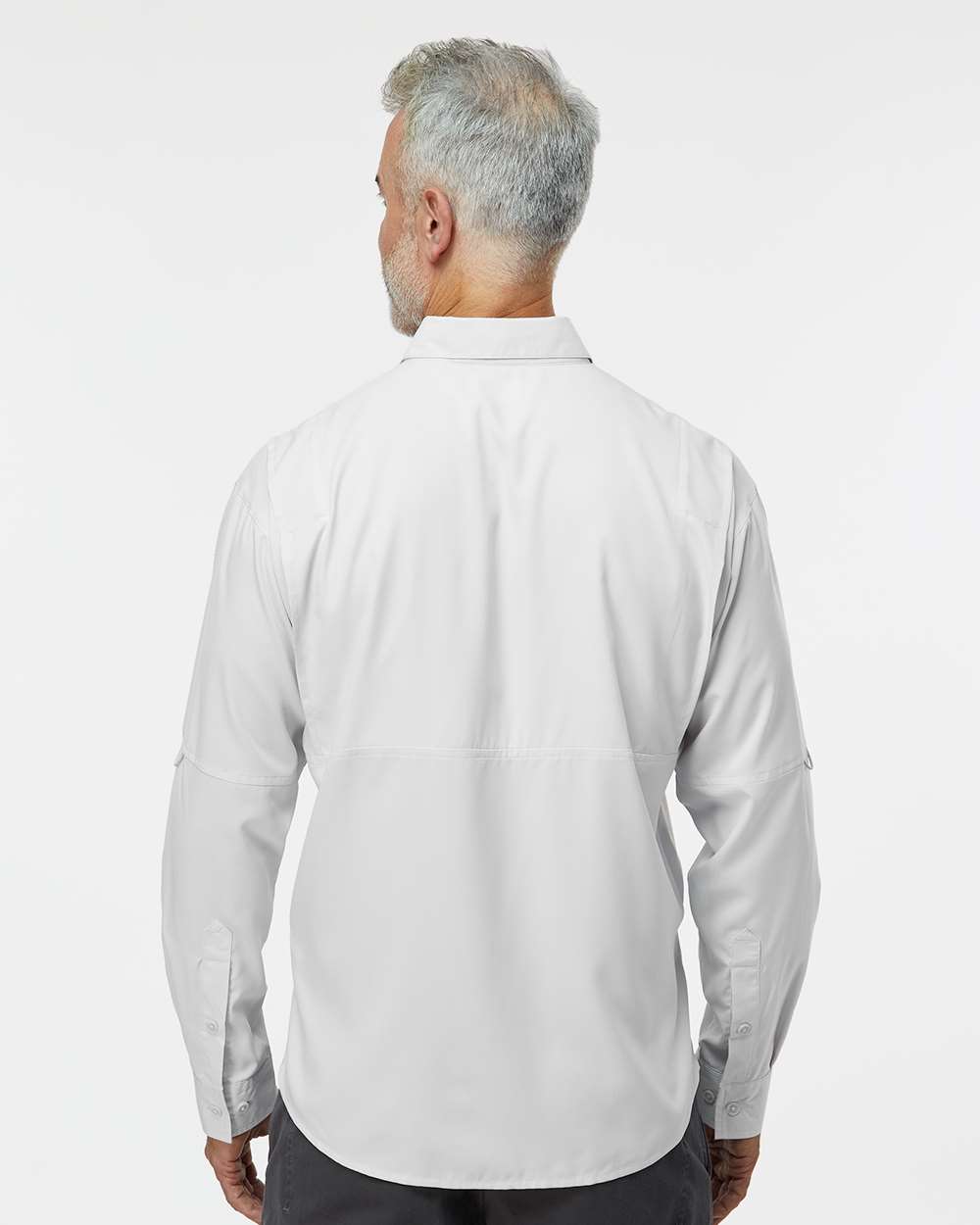 Men's Kitty Hawk Performance Fishing Shirt - OnModelBack - B15871093 - Aluminum
