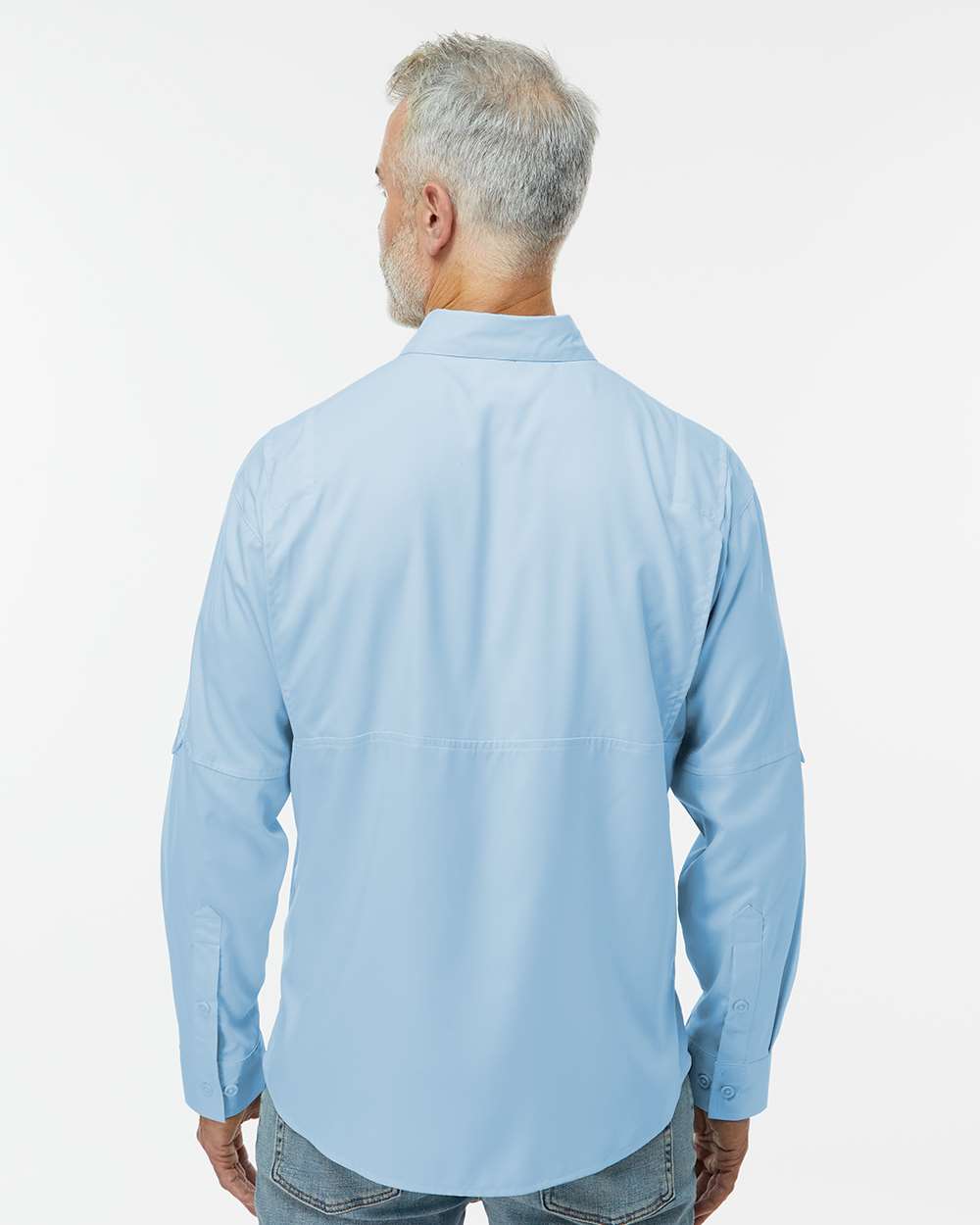 Men's Kitty Hawk Performance Fishing Shirt - OnModelBack - B15871253 - Blue Mist