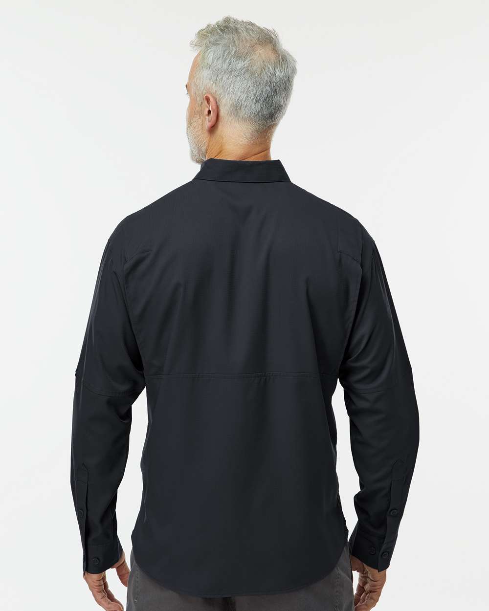 Men's Kitty Hawk Performance Fishing Shirt - OnModelBack - B15871503 - Black
