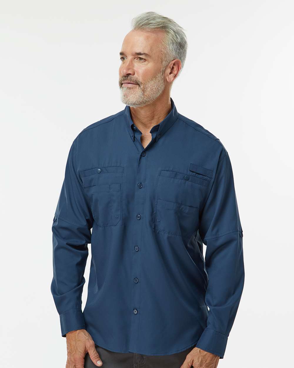 Men's Kitty Hawk Performance Fishing Shirt - OnModelFront - B15871653 - Navy