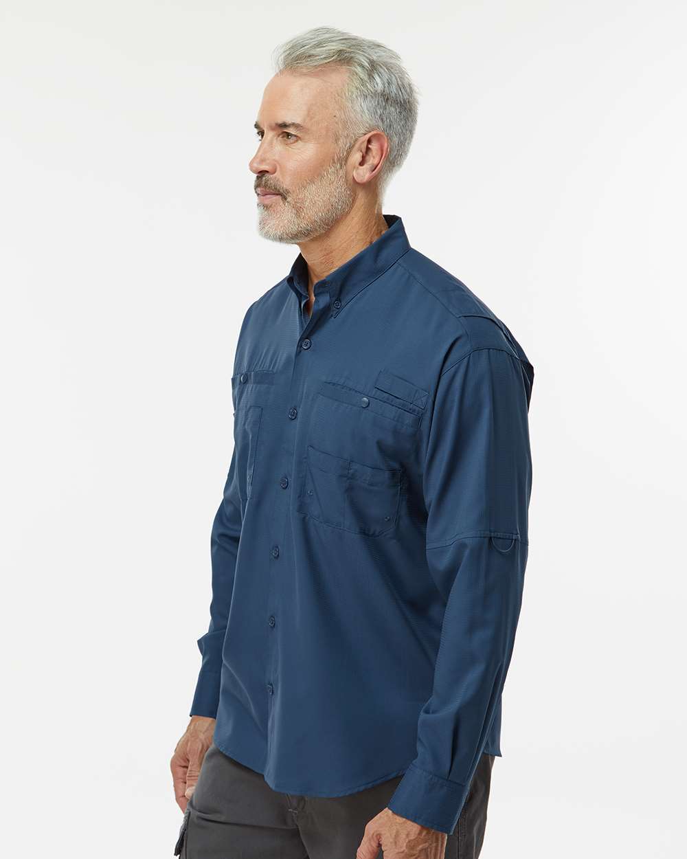 Men's Kitty Hawk Performance Fishing Shirt - OnModelSide - B15871653 - Navy